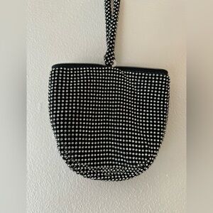 Chic Black and Silver Studded Wristlet